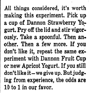Illustration for article titled 'Yogurt Is Fun,' According to This Incredible 1962 Advertorial Explaining YogurtÂ